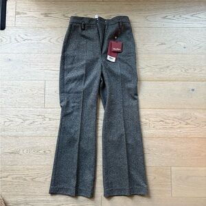 Max Mara Studio Stretch Wool Trousers in Gray